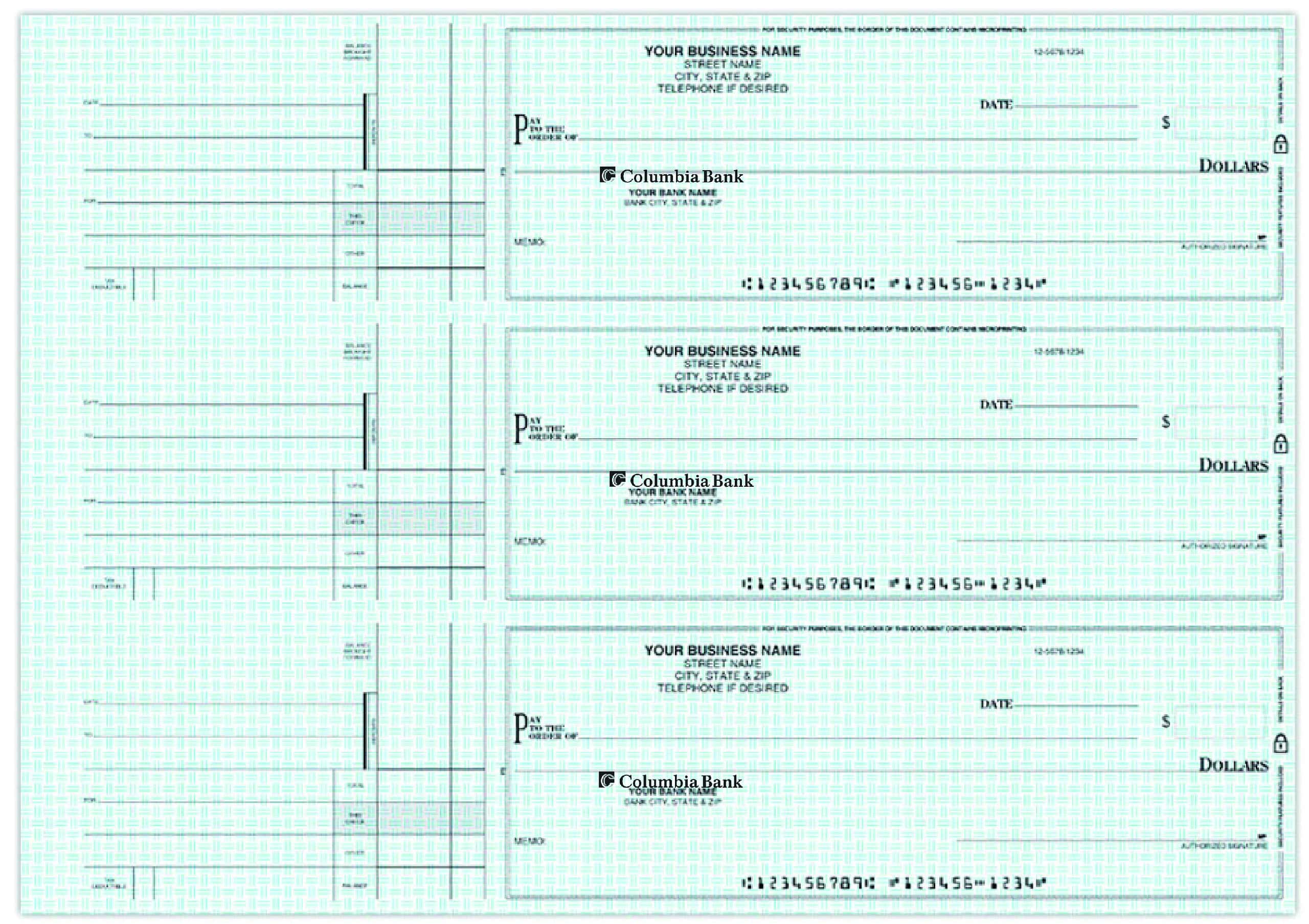 3 PER PAGE - COLUMBIA BANK