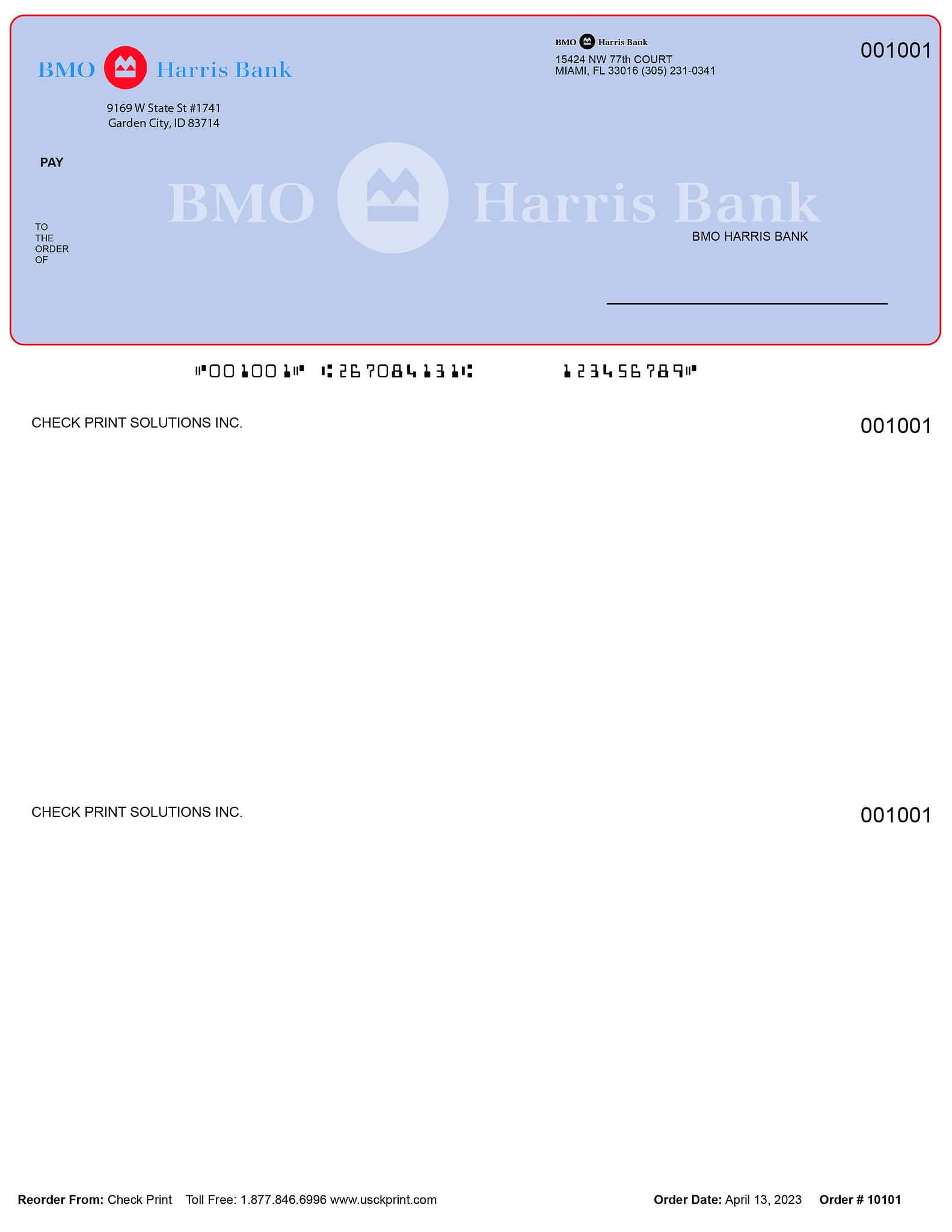 how to cancel a personal check with bmo harris bank