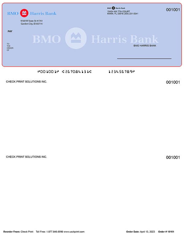 bmo harris bank cashiers check