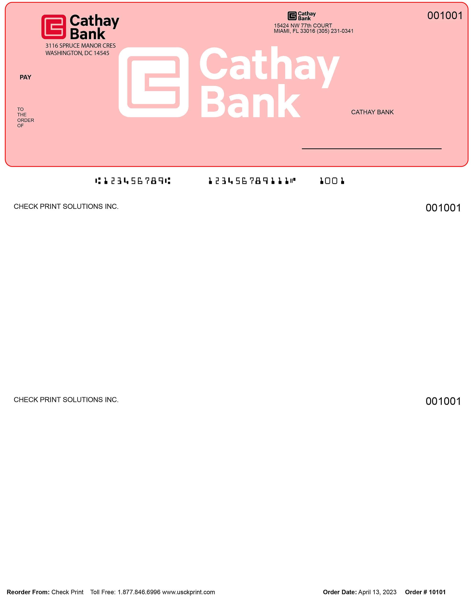 Cathay Bank Checks - Order Checks Online - Check Print