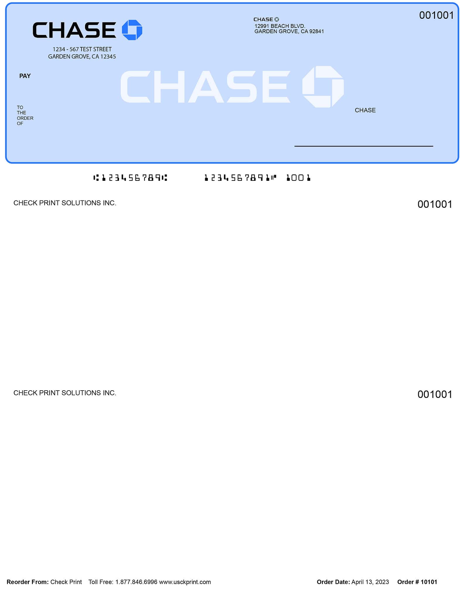 Chase Checking Order Checks