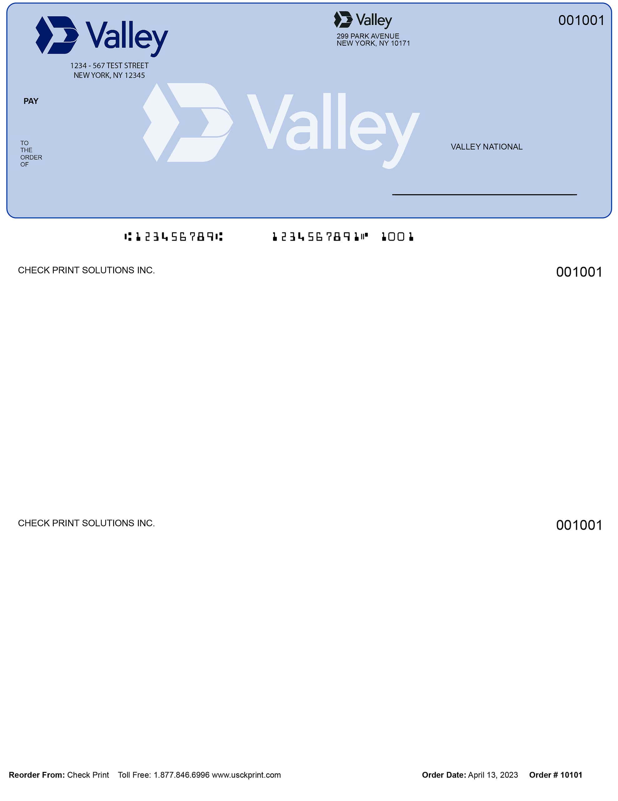 Valley National Bank Checks - Order Checks Online - Check Print